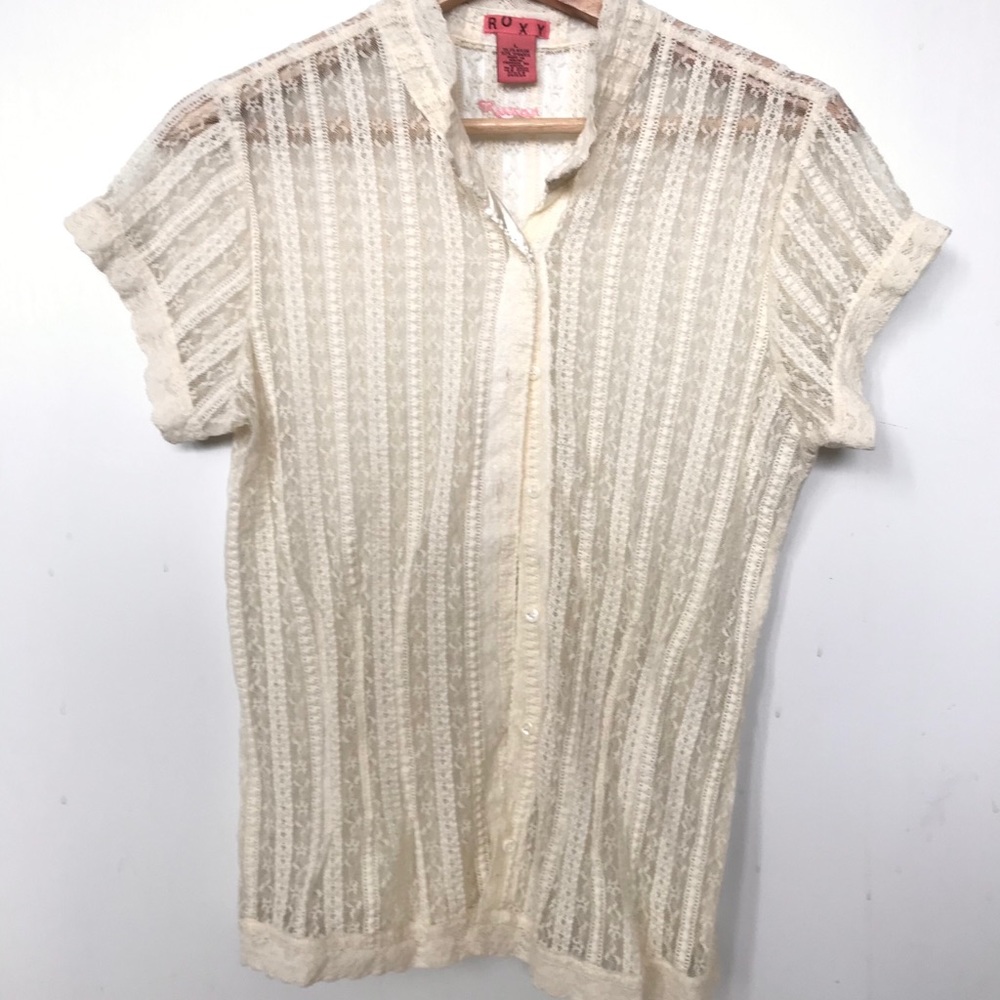 Roxy Lace Button-down Shirt
